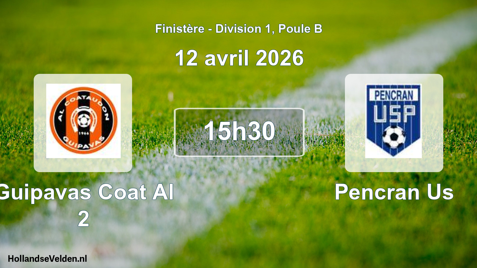 Scheduled Match: Guipavas Coat Al 2 - Pencran Us (12 April 2026)