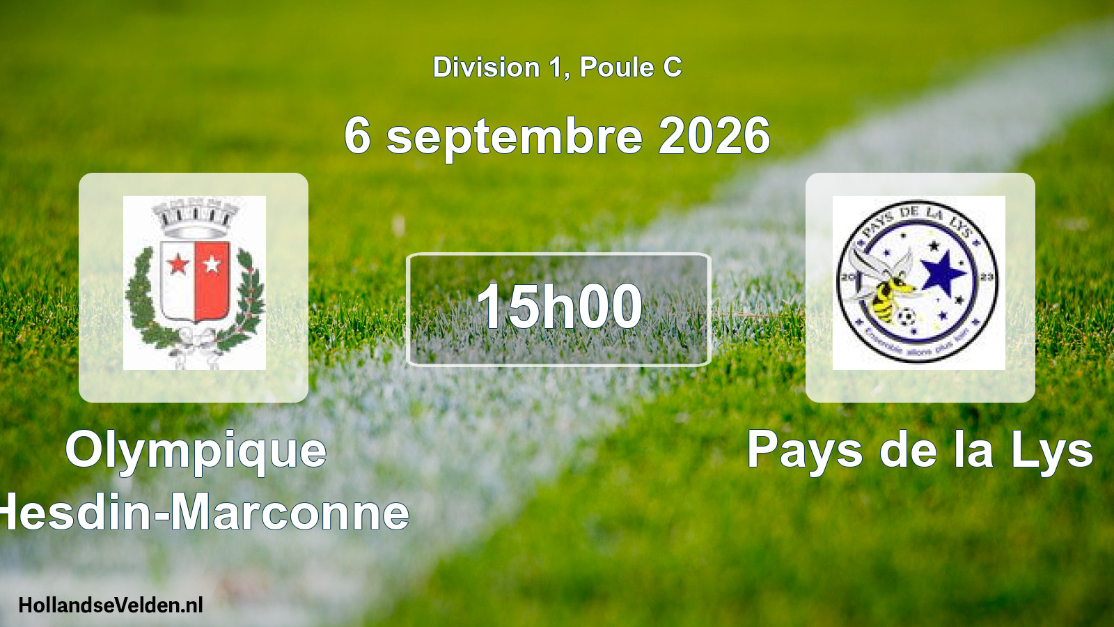 Match programmé: Olympique Hesdin-Marconne - Pays de la Lys (6 septembre 2026)