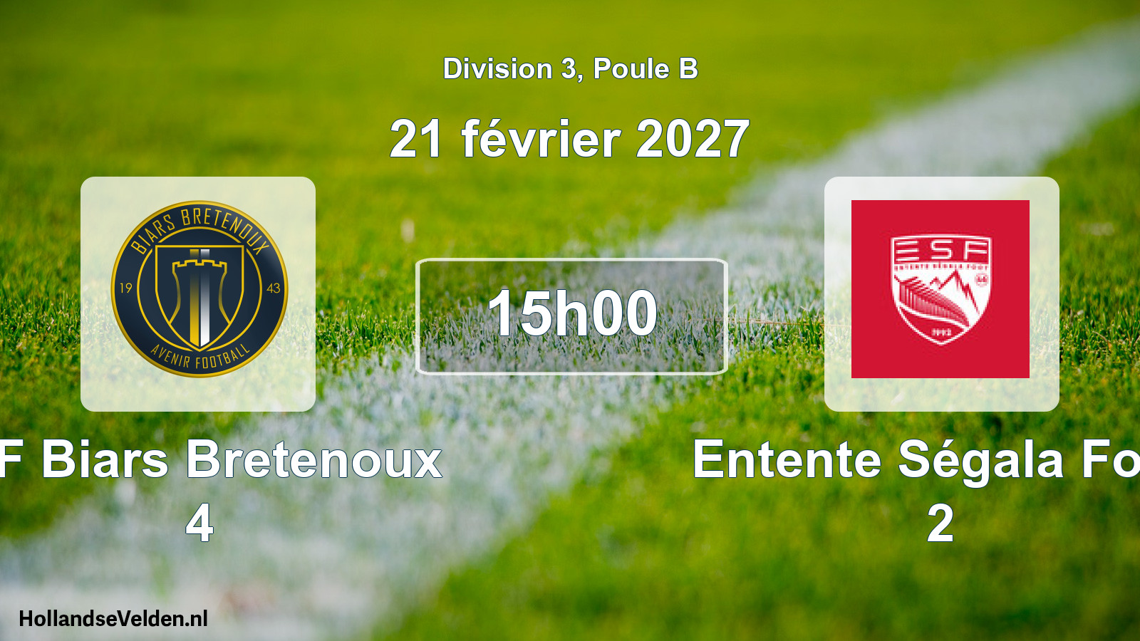Scheduled Match: AF Biars Bretenoux 4 - Entente Ségala Foot 2 (21 February 2027)