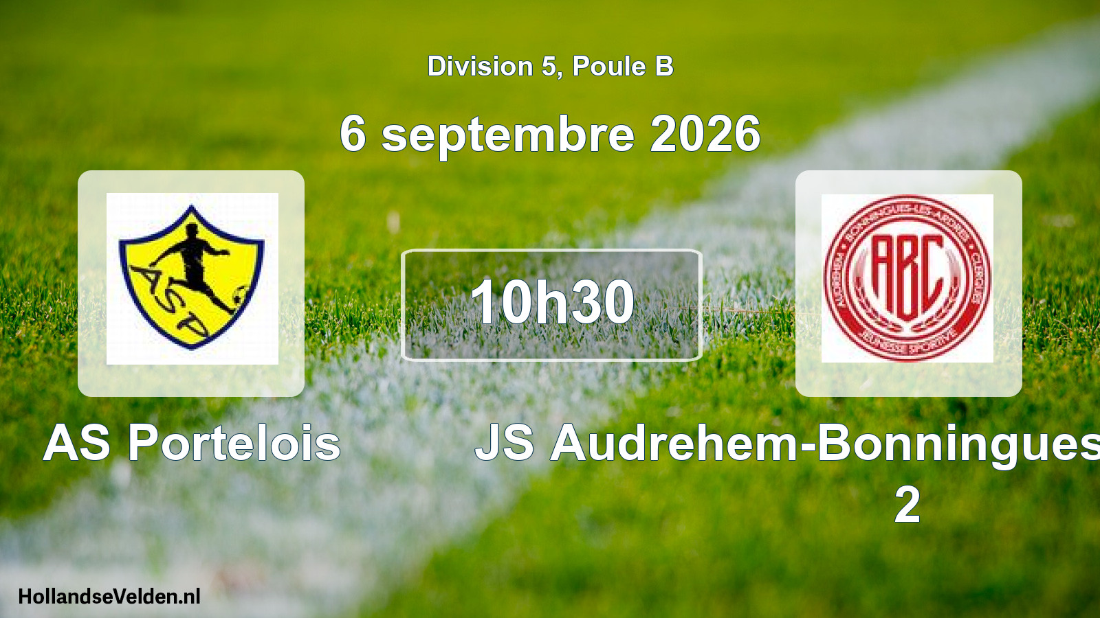 Scheduled Match: AS Portelois - JS Audrehem-Bonningues-Clerques 2 (6 September 2026)