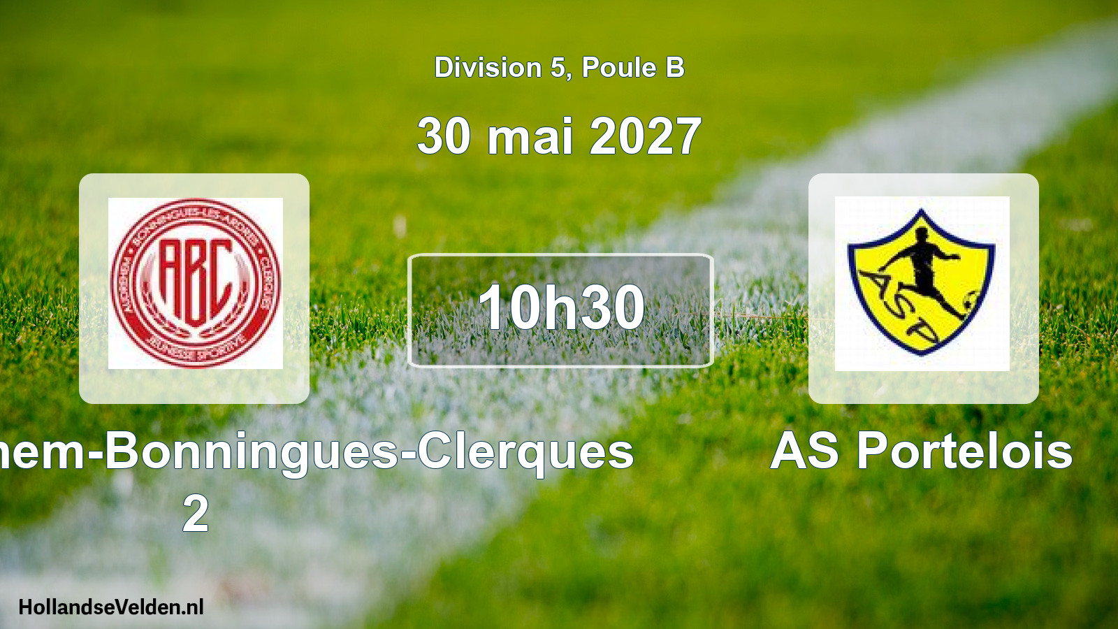 Scheduled Match: JS Audrehem-Bonningues-Clerques 2 - AS Portelois (30 May 2027)