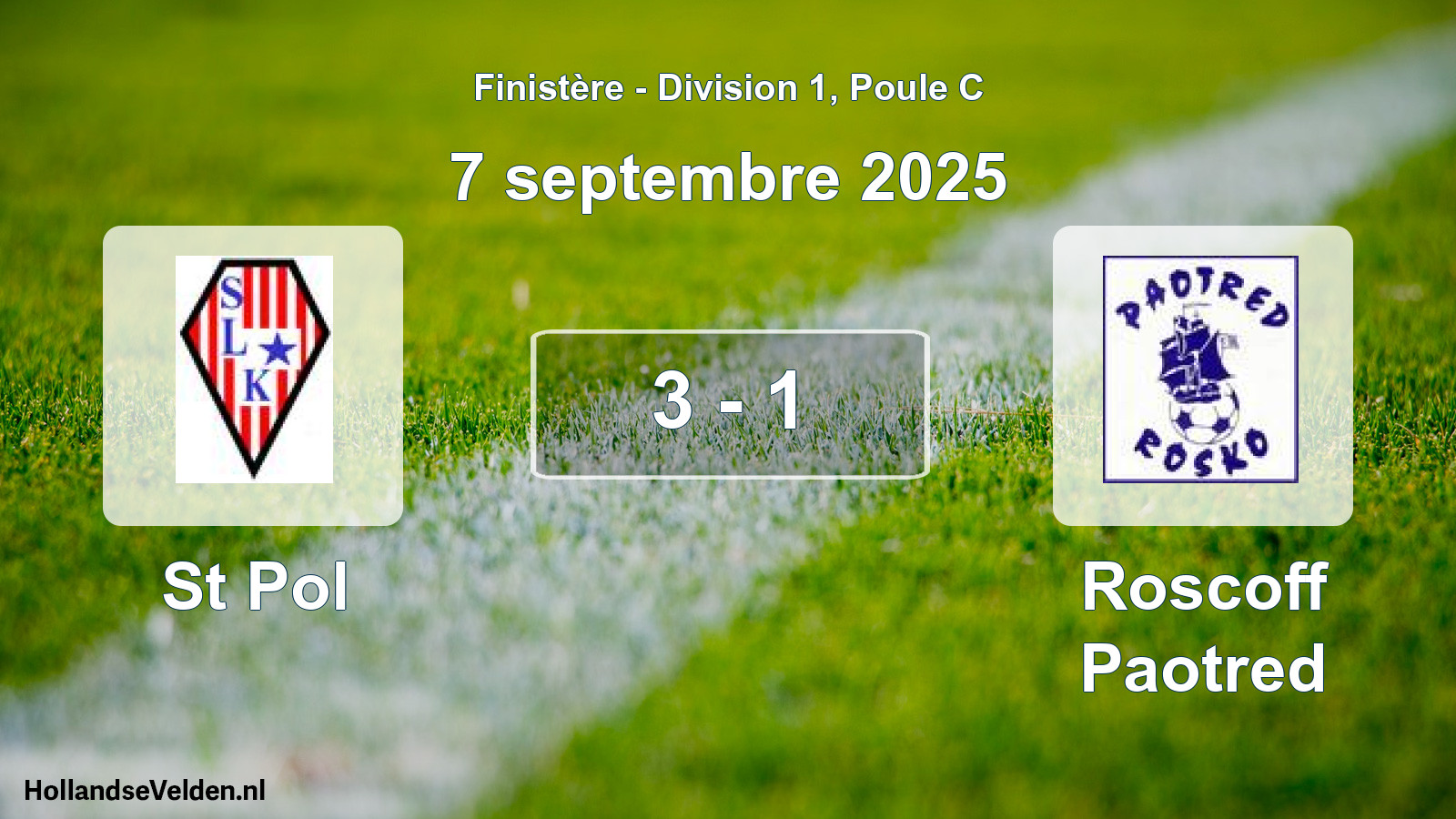 Gespeelde wedstrijd: St Pol - Roscoff Paotred 3 - 1 (7 septembre 2025)