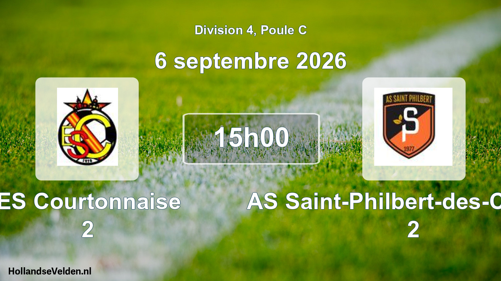 Scheduled Match: ES Courtonnaise 2 - AS Saint-Philbert-des-Champs 2 (6 September 2026)