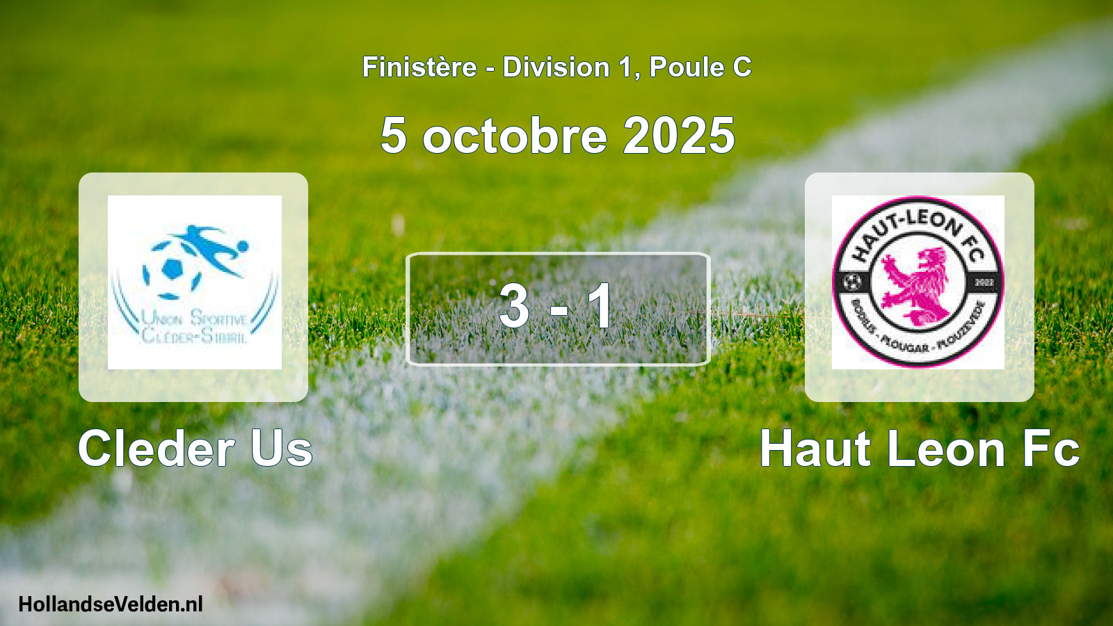 Gespeelde wedstrijd: Cleder Us - Haut Leon Fc 3 - 1 (5 oktober 2025)