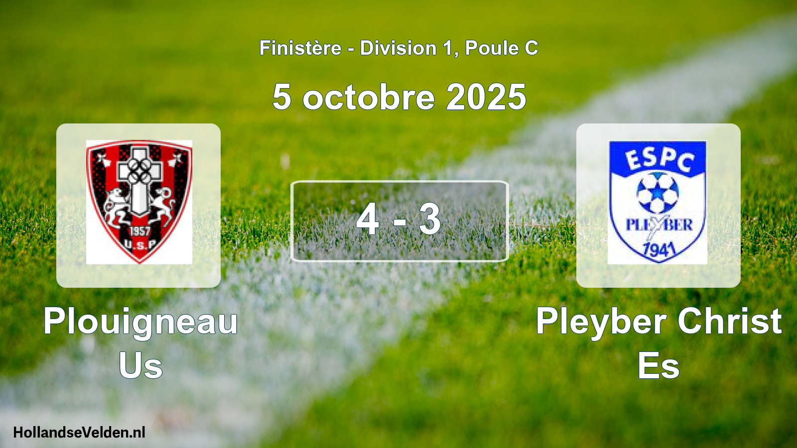 Total number of matches played: Plouigneau Us - Pleyber Christ Es 4 - 3 (5 October 2025)