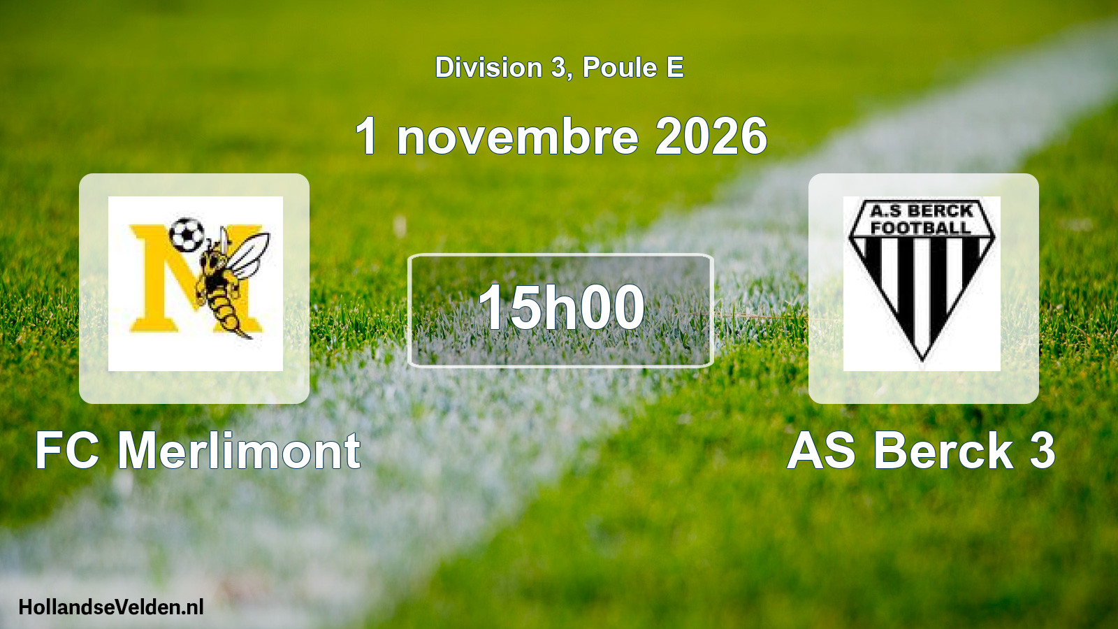 Match programmé: FC Merlimont - AS Berck 3 (1 novembre 2026)
