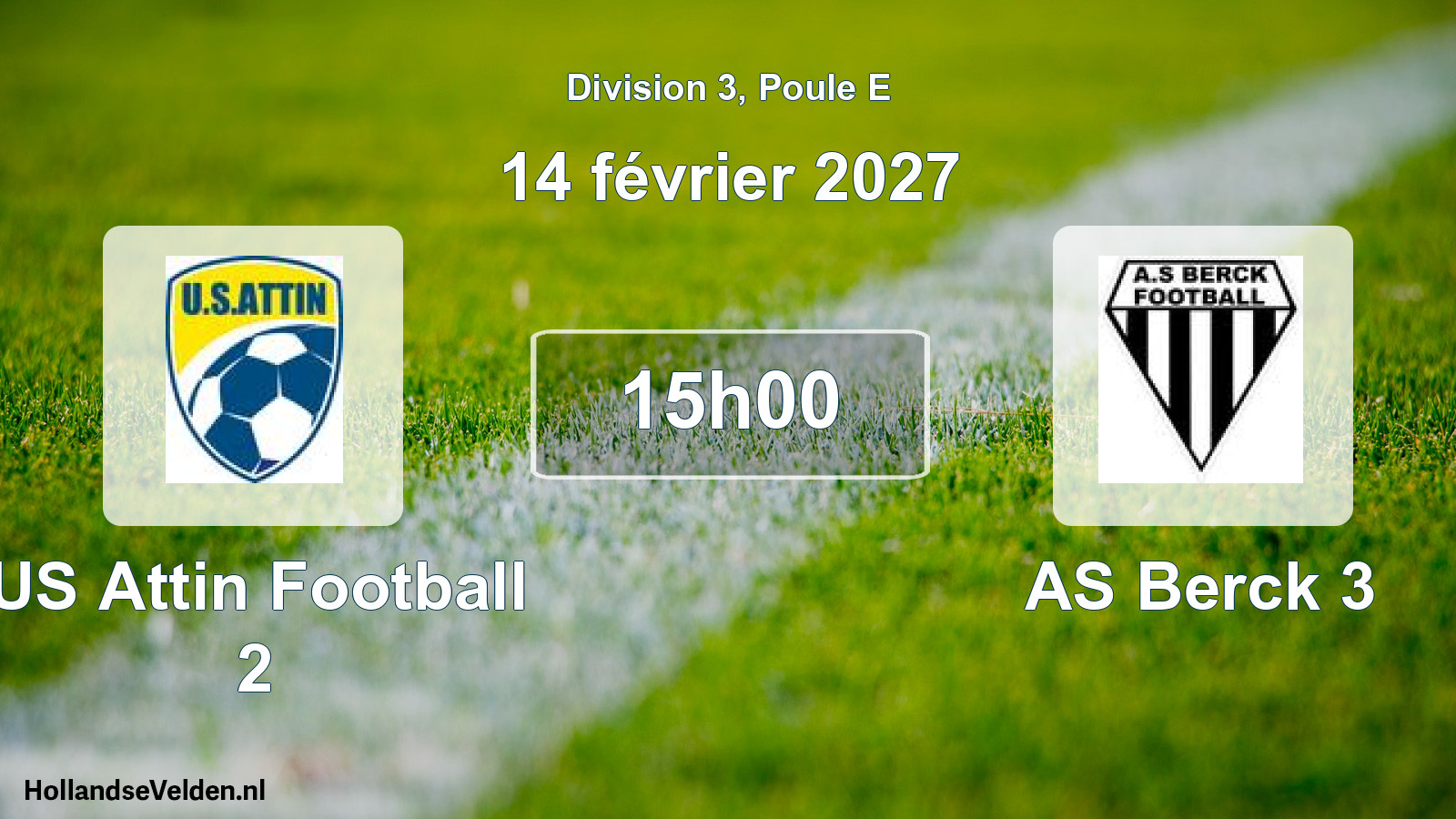 Scheduled Match: US Attin Football 2 - AS Berck 3 (14 February 2027)