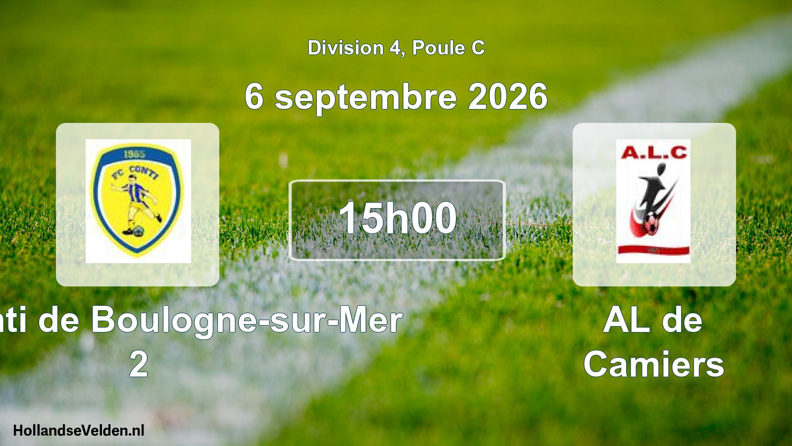 Scheduled Match: FC Conti de Boulogne-sur-Mer 2 - AL de Camiers (6 September 2026)