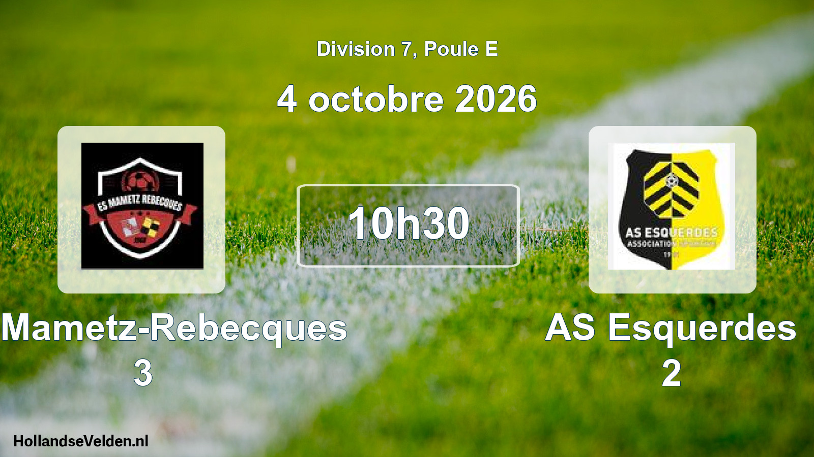 Scheduled Match: ES Mametz-Rebecques 3 - AS Esquerdes 2 (4 October 2026)
