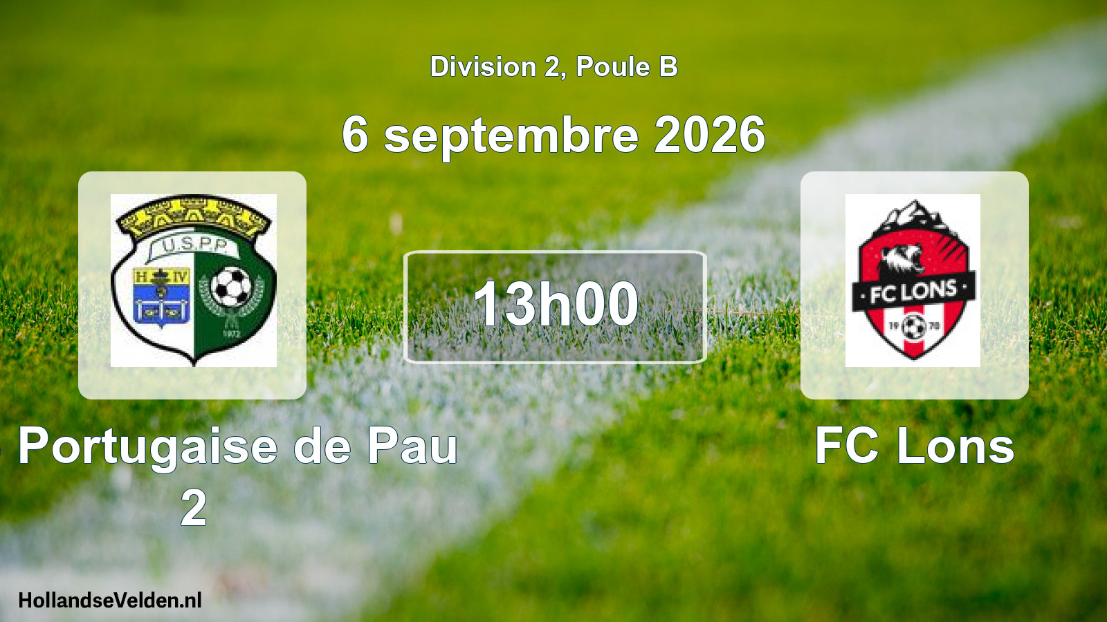 Scheduled Match: US Portugaise de Pau 2 - FC Lons (6 September 2026)