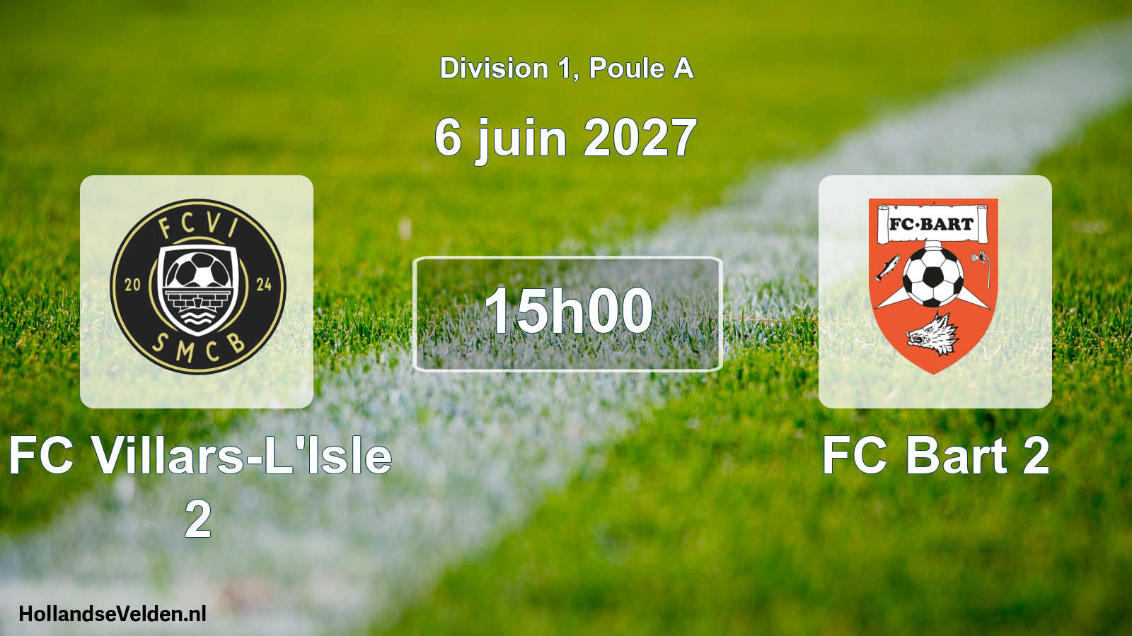 Scheduled Match: FC Villars-L'Isle 2 - FC Bart 2 (6 June 2027)