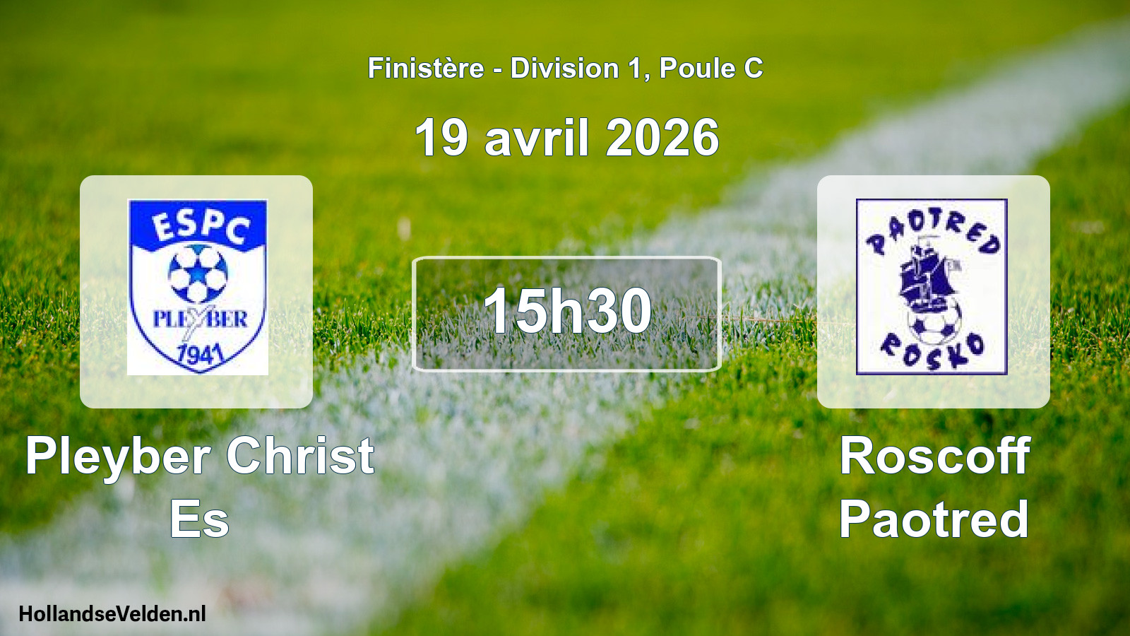Scheduled Match: Pleyber Christ Es - Roscoff Paotred (19 April 2026)
