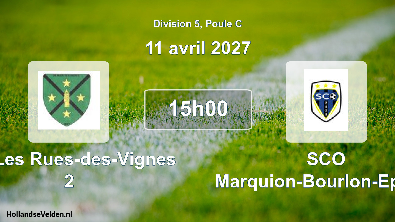Scheduled Match: US Les Rues-des-Vignes 2 - SCO Marquion-Bourlon-Epinoy (11 April 2027)