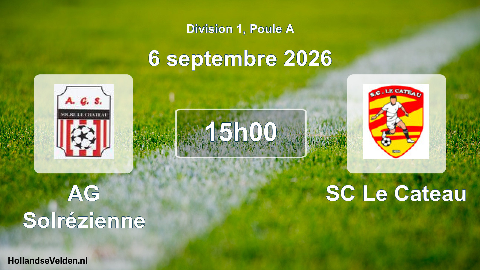 Match programmé: AG Solrézienne - SC Le Cateau (6 septembre 2026)