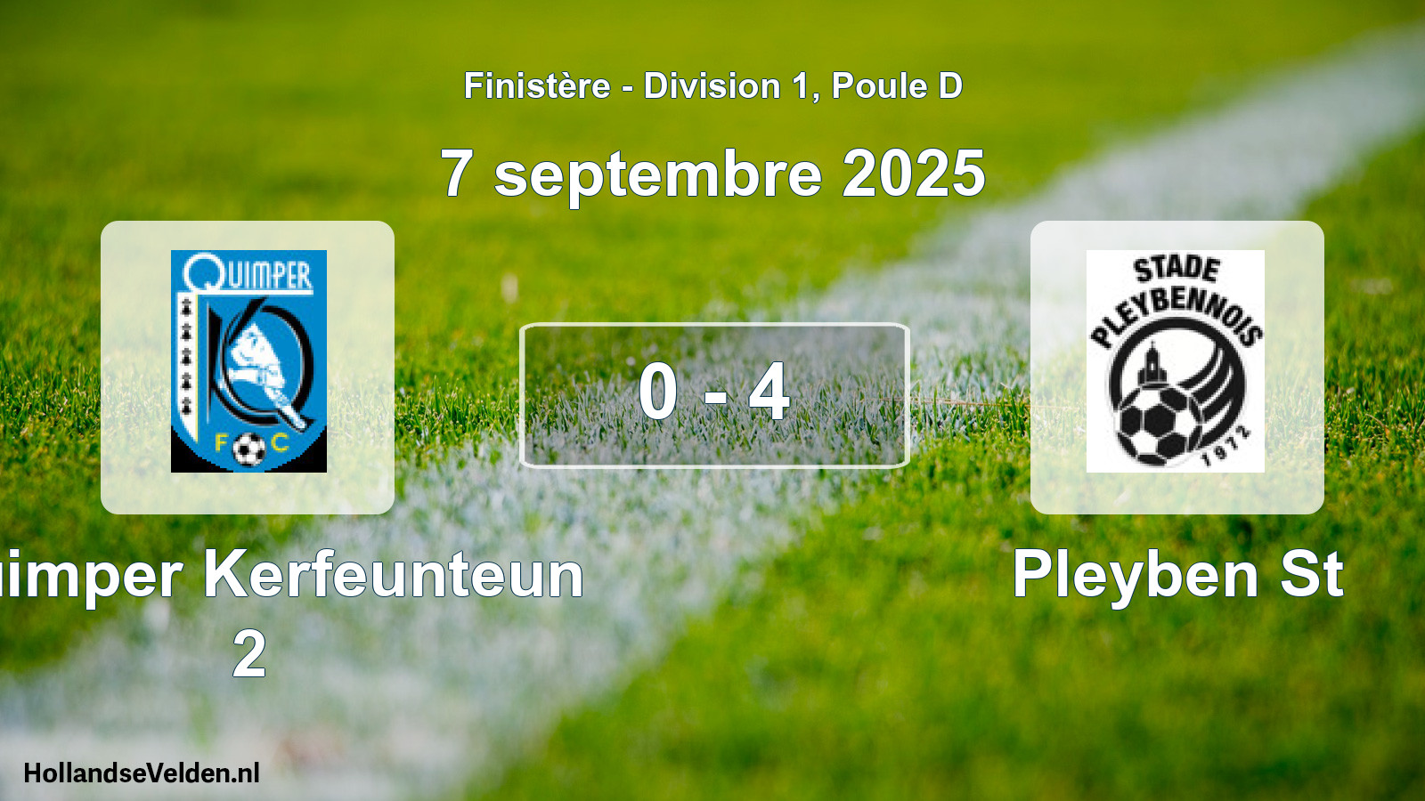 Total number of matches played: Quimper Kerfeunteun 2 - Pleyben St 0 - 4 (7 September 2025)