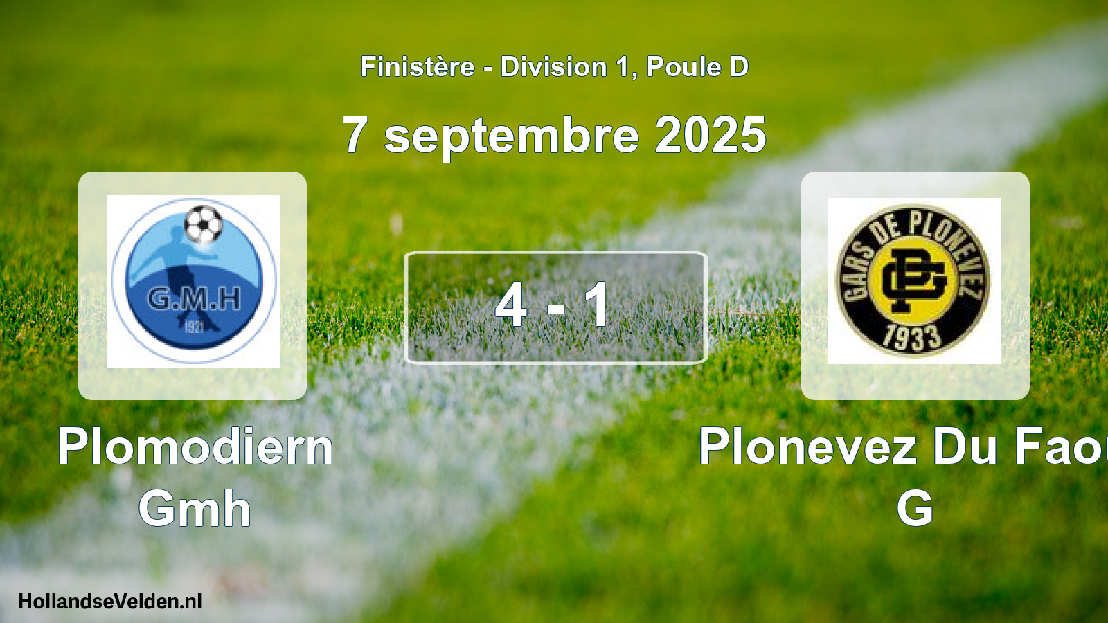 Total number of matches played: Plomodiern Gmh - Plonevez Du Faou G 4 - 1 (7 September 2025)