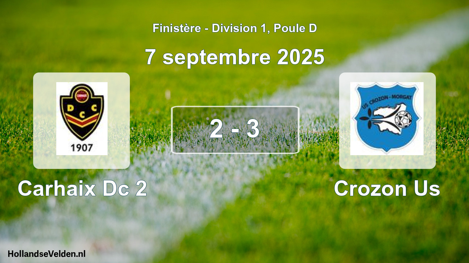 Gespeelde wedstrijd: Carhaix Dc 2 - Crozon Us 2 - 3 (7 septembre 2025)