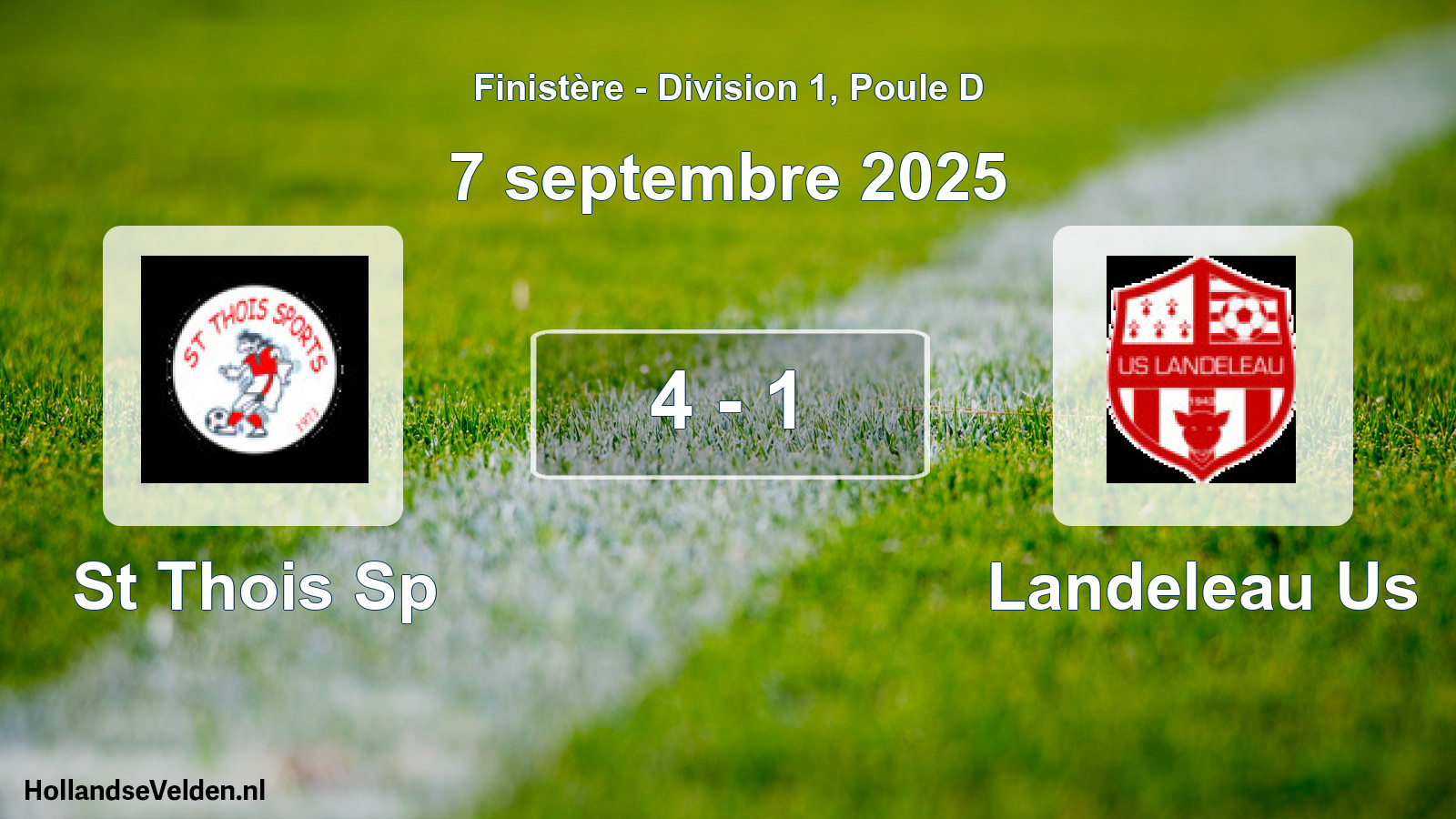 Gespeelde wedstrijd: St Thois Sp - Landeleau Us 4 - 1 (7 september 2025)
