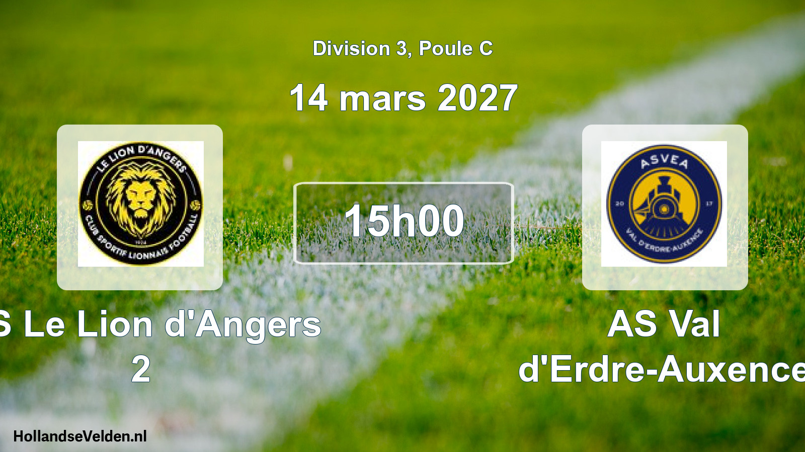 Match programmé: CS Le Lion d'Angers 2 - AS Val d'Erdre-Auxence (14 mars 2027)