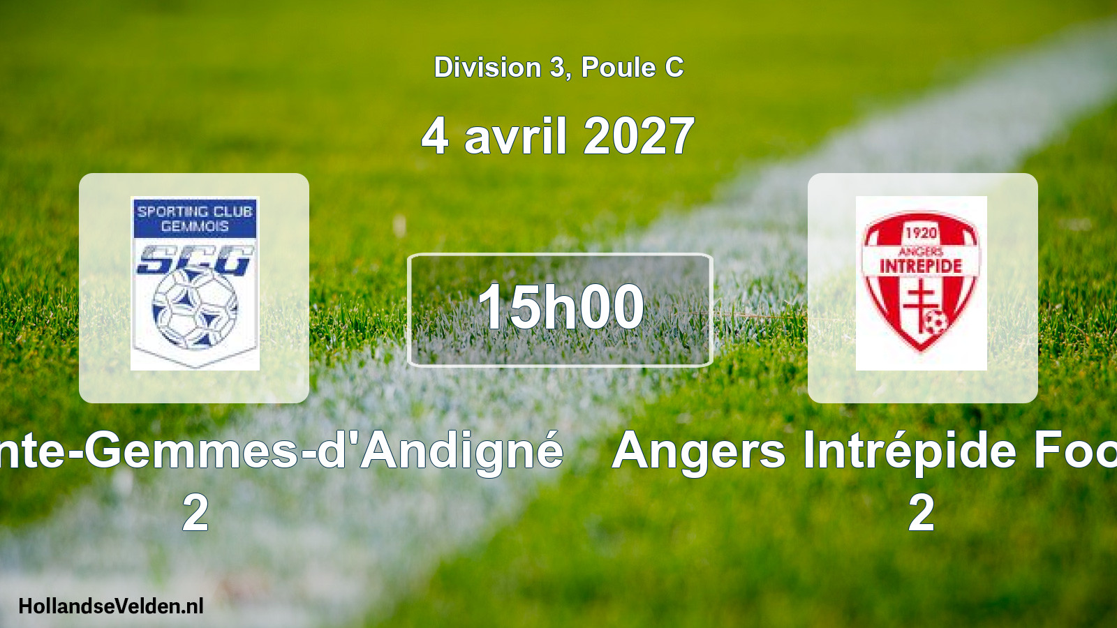 Geplande wedstrijd: SC Sainte-Gemmes-d'Andigné 2 - Angers Intrépide Football 2 (4 april 2027)