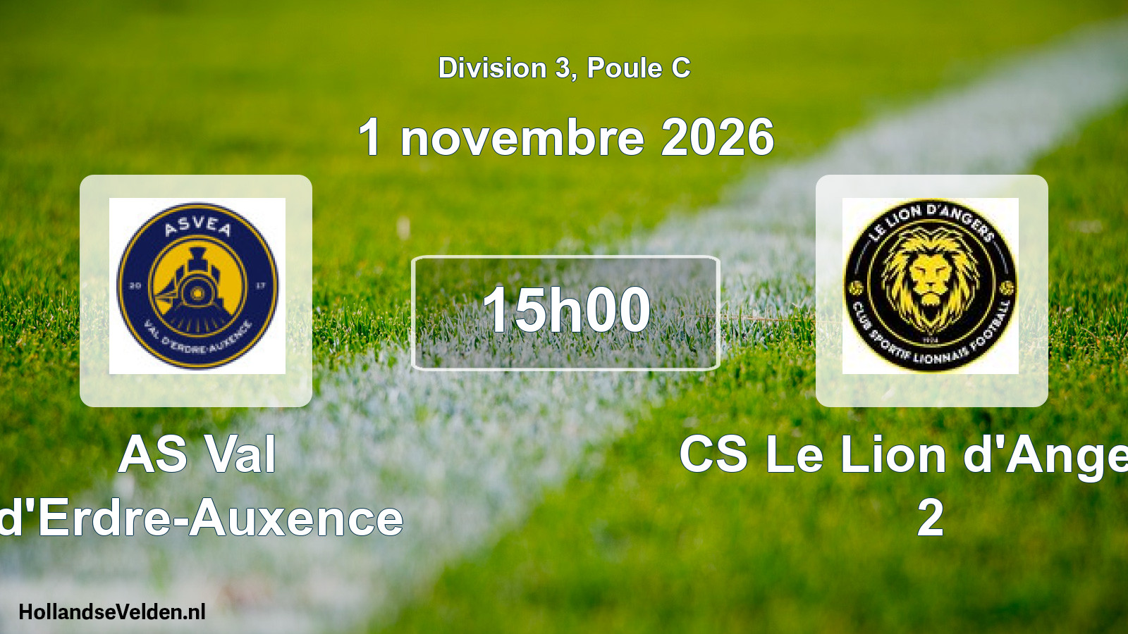 Scheduled Match: AS Val d'Erdre-Auxence - CS Le Lion d'Angers 2 (1 November 2026)