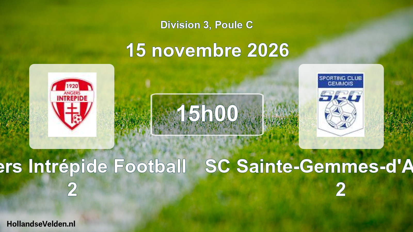 Scheduled Match: Angers Intrépide Football 2 - SC Sainte-Gemmes-d'Andigné 2 (15 November 2026)