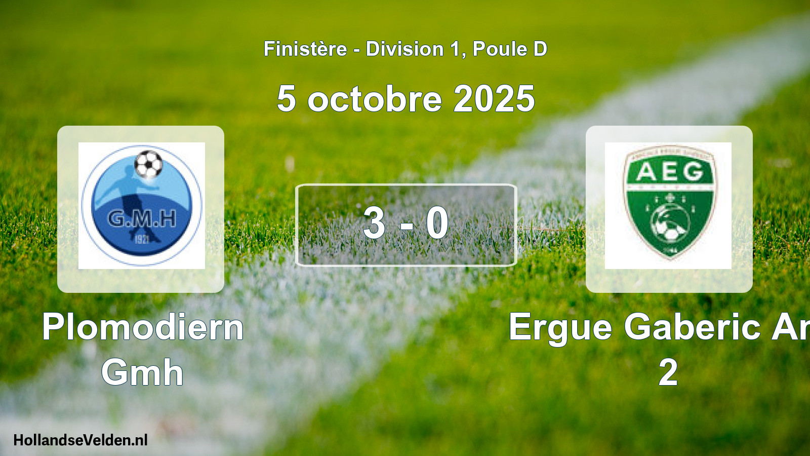 Total number of matches played: Plomodiern Gmh - Ergue Gaberic Am 2 3 - 0 (5 October 2025)
