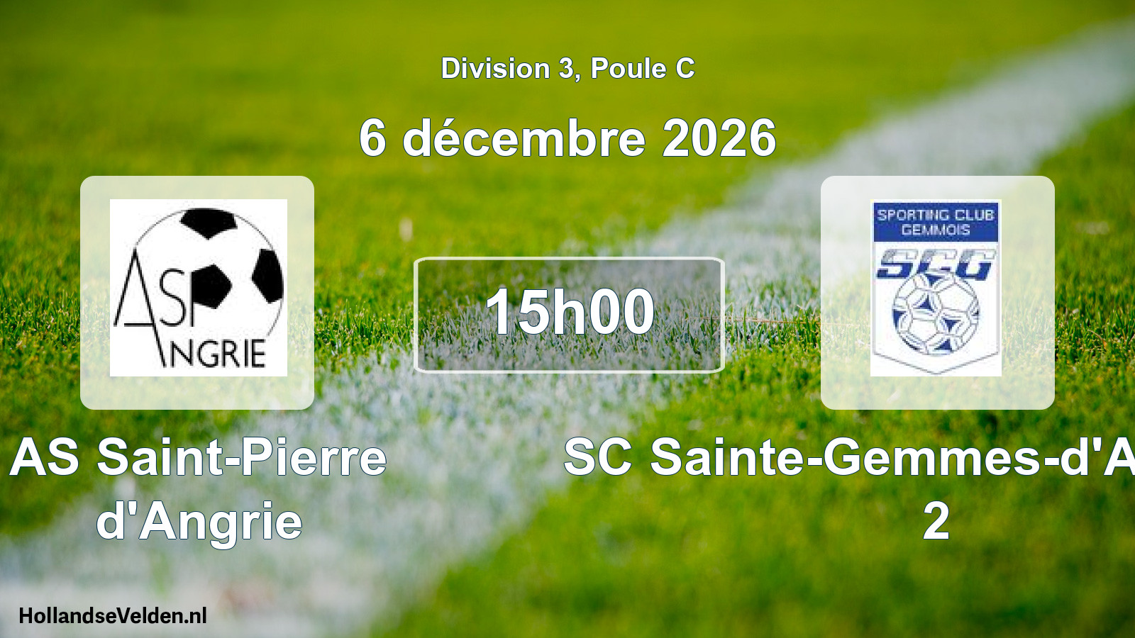 Scheduled Match: AS Saint-Pierre d'Angrie - SC Sainte-Gemmes-d'Andigné 2 (6 December 2026)