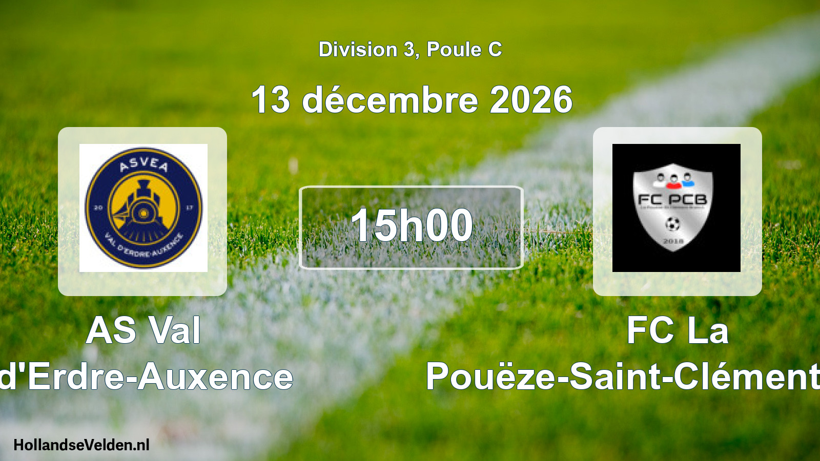 Scheduled Match: AS Val d'Erdre-Auxence - FC La Pouëze-Saint-Clément-Brain (13 December 2026)