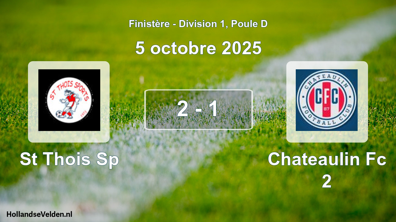 Gespeelde wedstrijd: St Thois Sp - Chateaulin Fc 2 2 - 1 (5 octobre 2025)