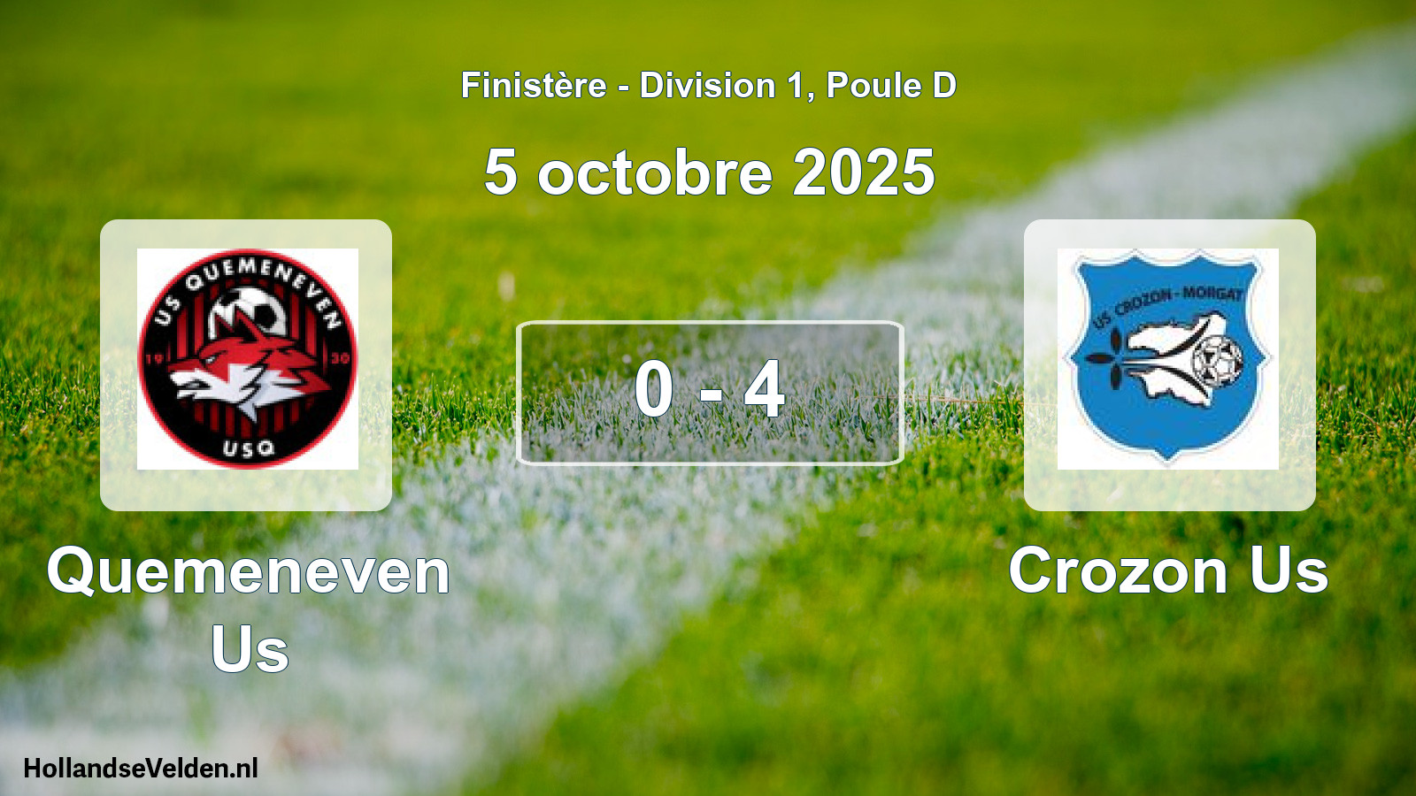 Total number of matches played: Quemeneven Us - Crozon Us 0 - 4 (5 October 2025)