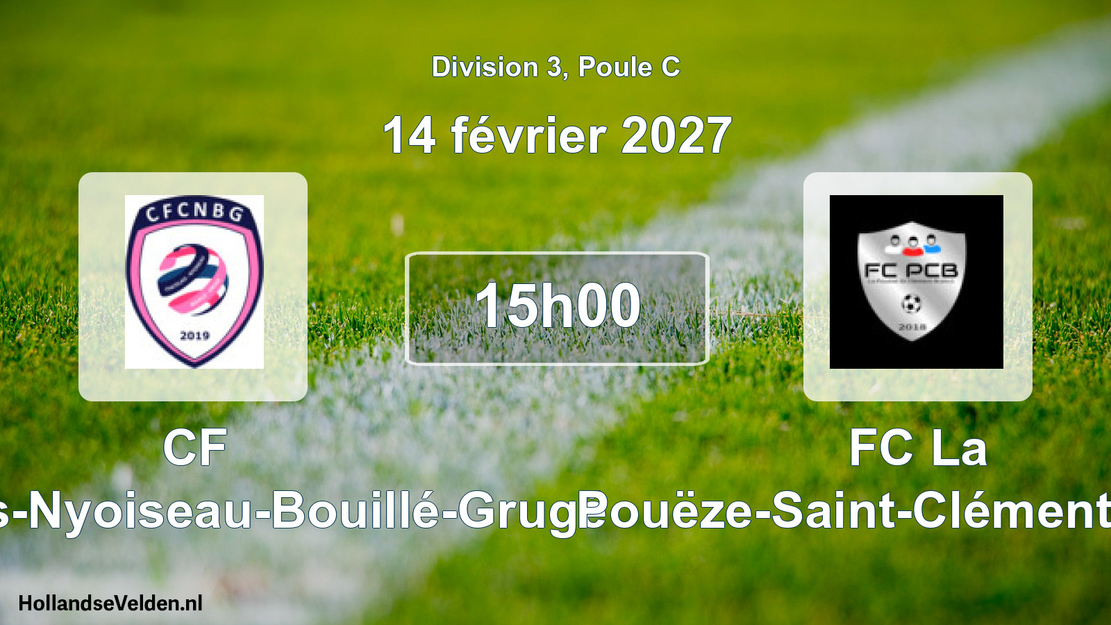 Match programmé: CF Châtelais-Nyoiseau-Bouillé-Grugé - FC La Pouëze-Saint-Clément-Brain (14 février 2027)