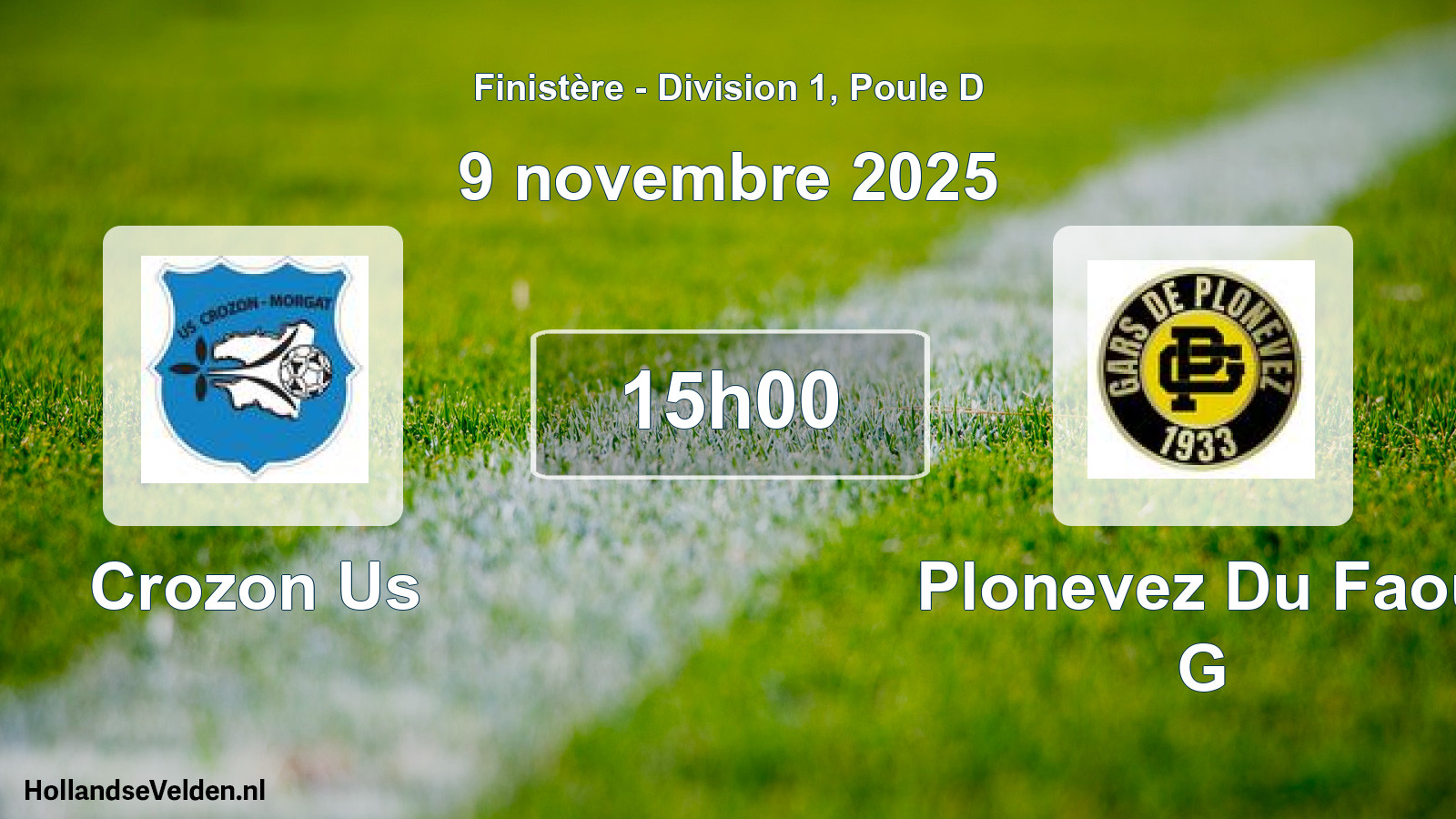 Geplande wedstrijd: Crozon Us - Plonevez Du Faou G (9 november 2025)