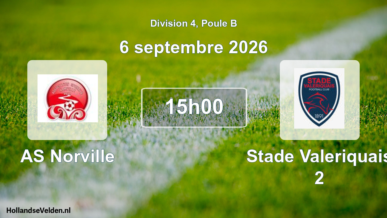 Match programmé: AS Norville - Stade Valeriquais 2 (6 septembre 2026)