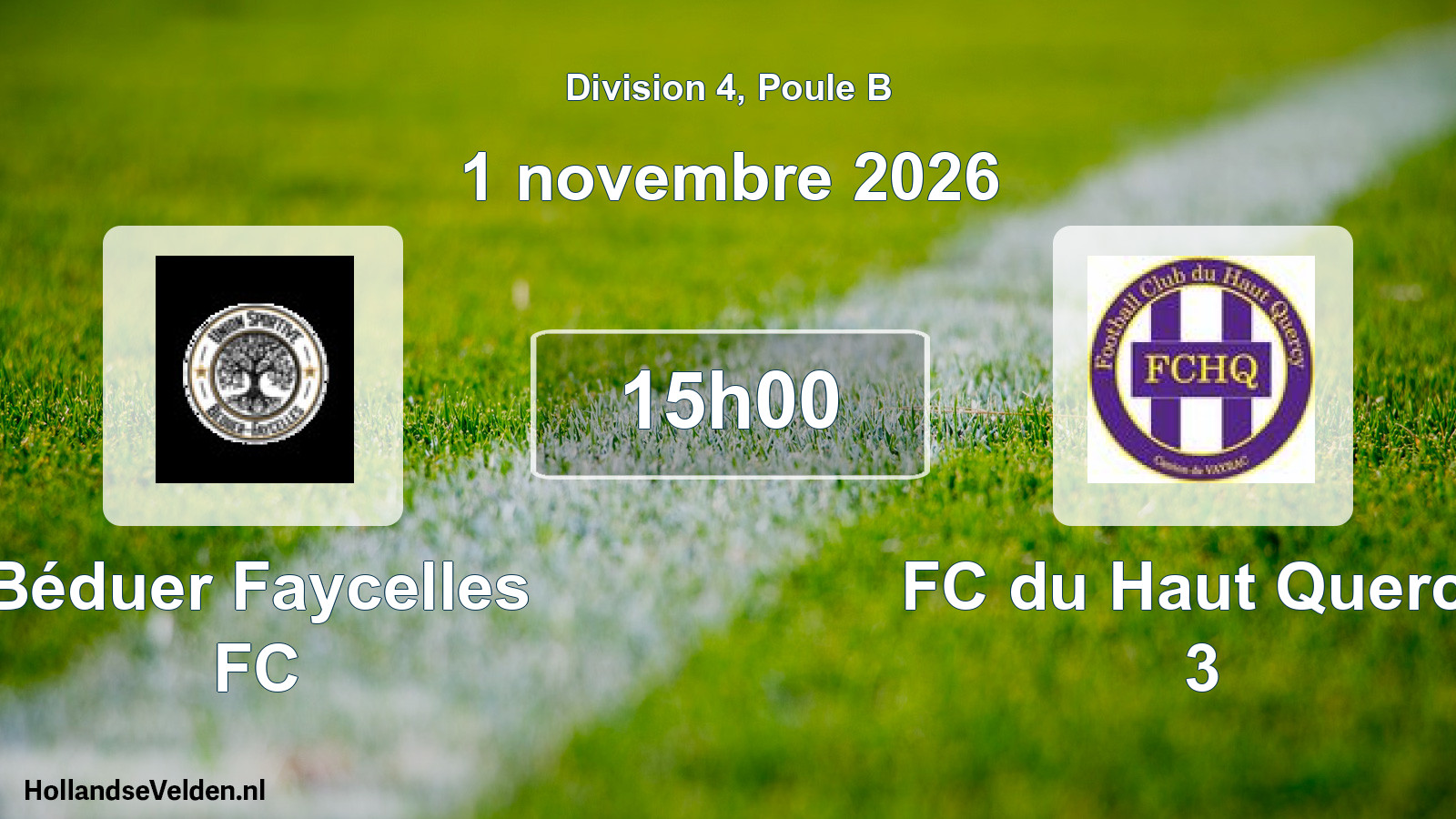 Match programmé: Béduer Faycelles FC - FC du Haut Quercy 3 (1 novembre 2026)