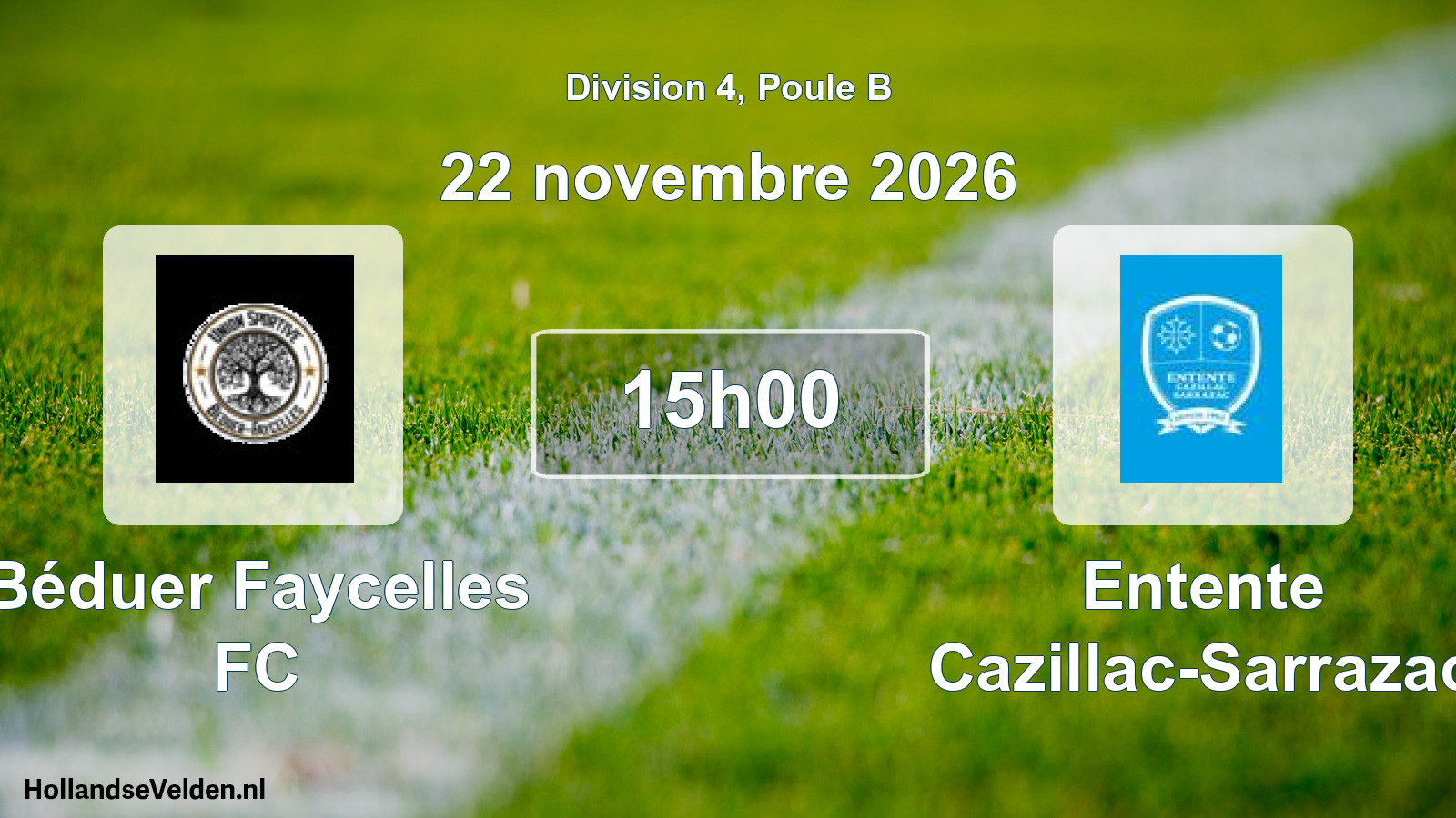 Match programmé: Béduer Faycelles FC - Entente Cazillac-Sarrazac (22 novembre 2026)