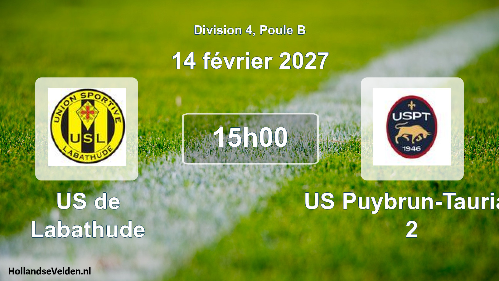 Match programmé: US de Labathude - US Puybrun-Tauriac 2 (14 février 2027)