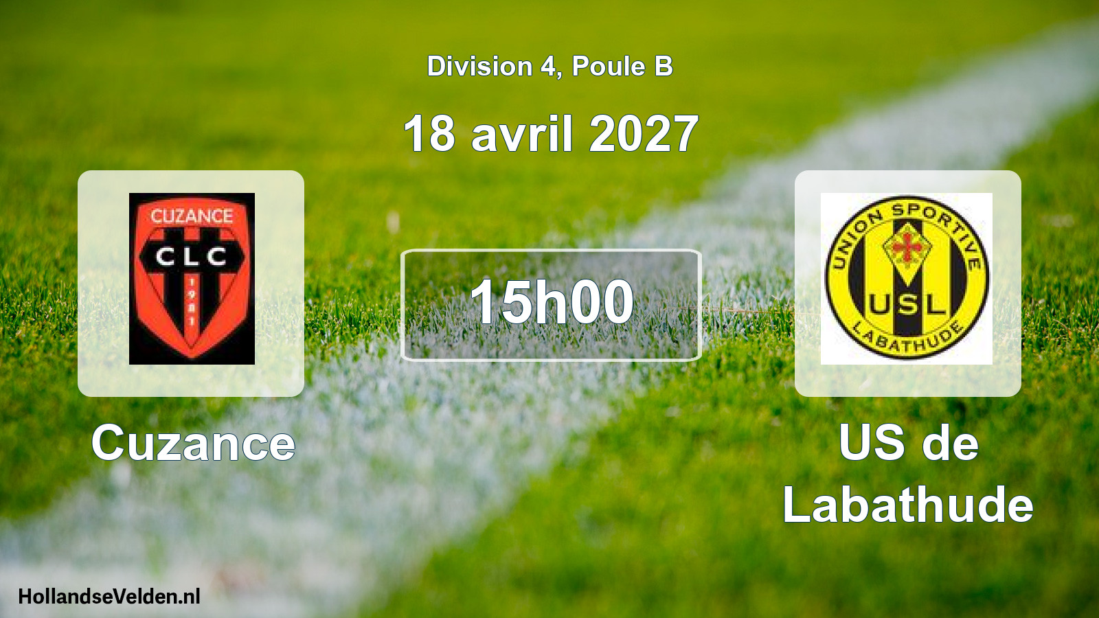 Scheduled Match: Cuzance - US de Labathude (18 April 2027)