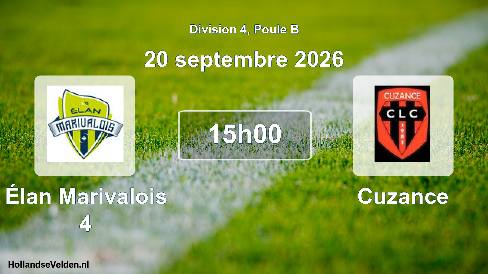 Match programmé: Élan Marivalois 4 - Cuzance (20 septembre 2026)