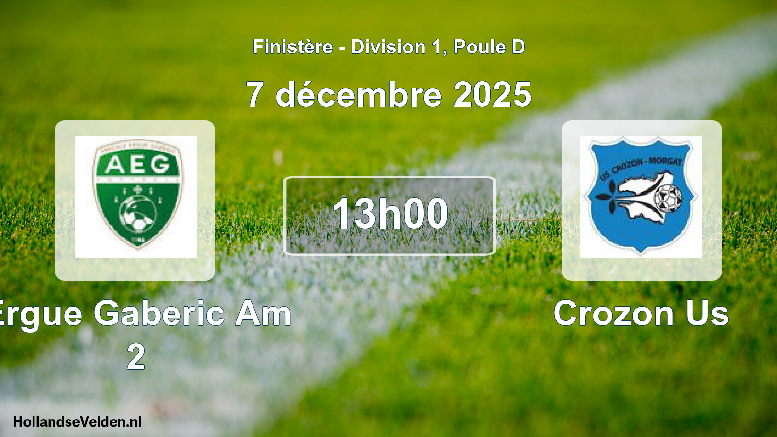 Geplande wedstrijd: Ergue Gaberic Am 2 - Crozon Us (7 december 2025)