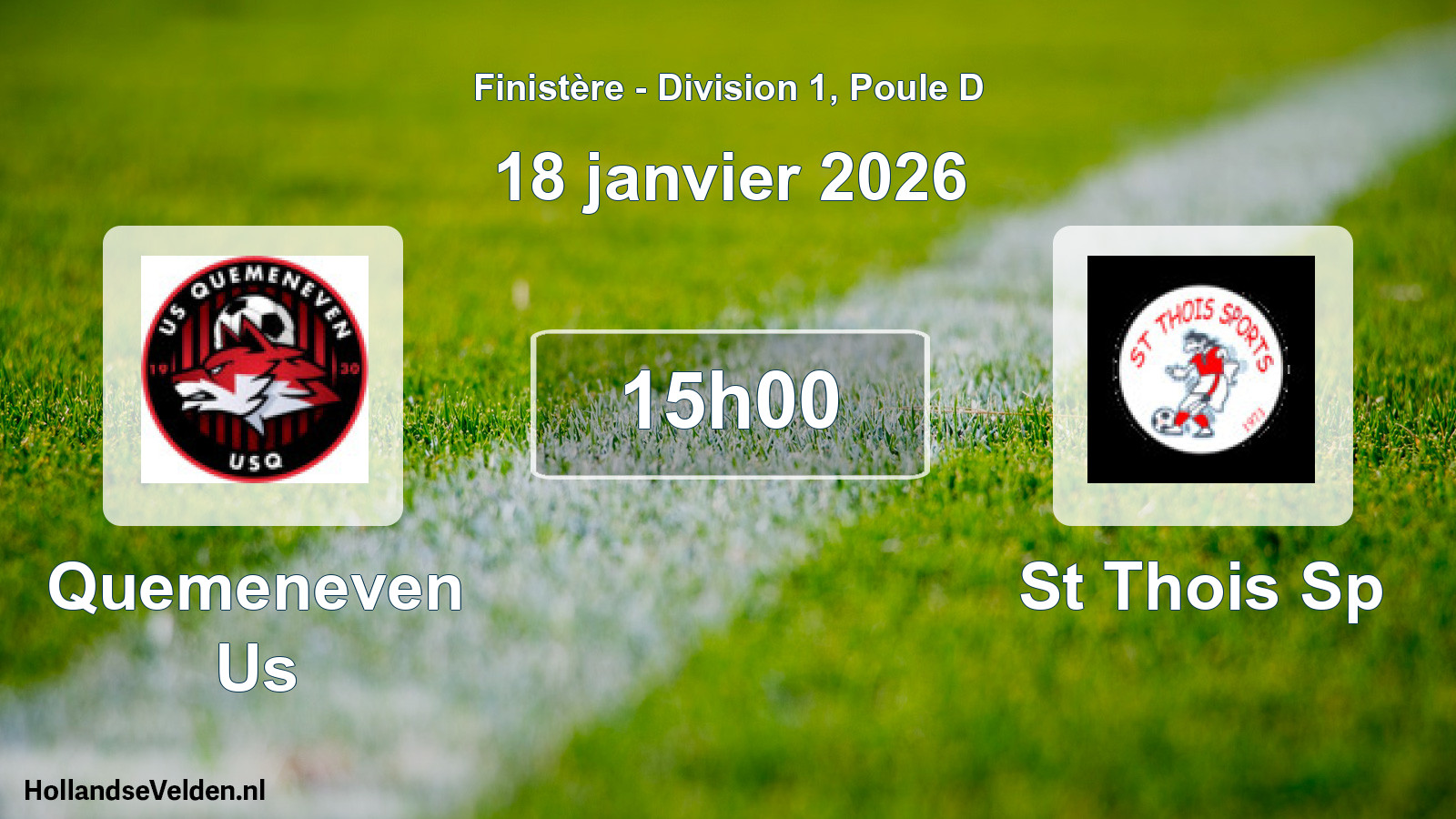 Scheduled Match: Quemeneven Us - St Thois Sp (18 January 2026)