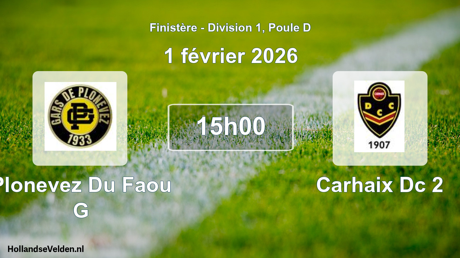 Geplande wedstrijd: Plonevez Du Faou G - Carhaix Dc 2 (1 février 2026)