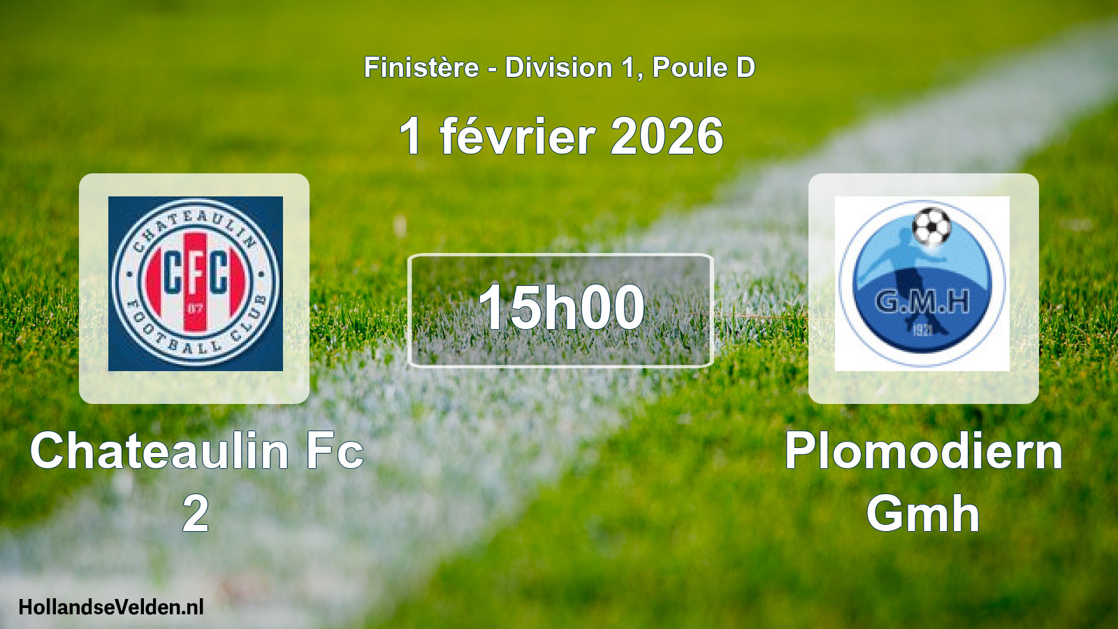 Geplande wedstrijd: Chateaulin Fc 2 - Plomodiern Gmh (1 februari 2026)