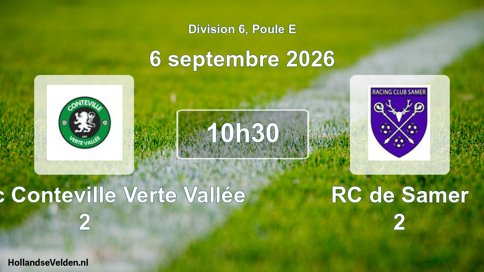 Match programmé: Athletic Conteville Verte Vallée 2 - RC de Samer 2 (6 septembre 2026)