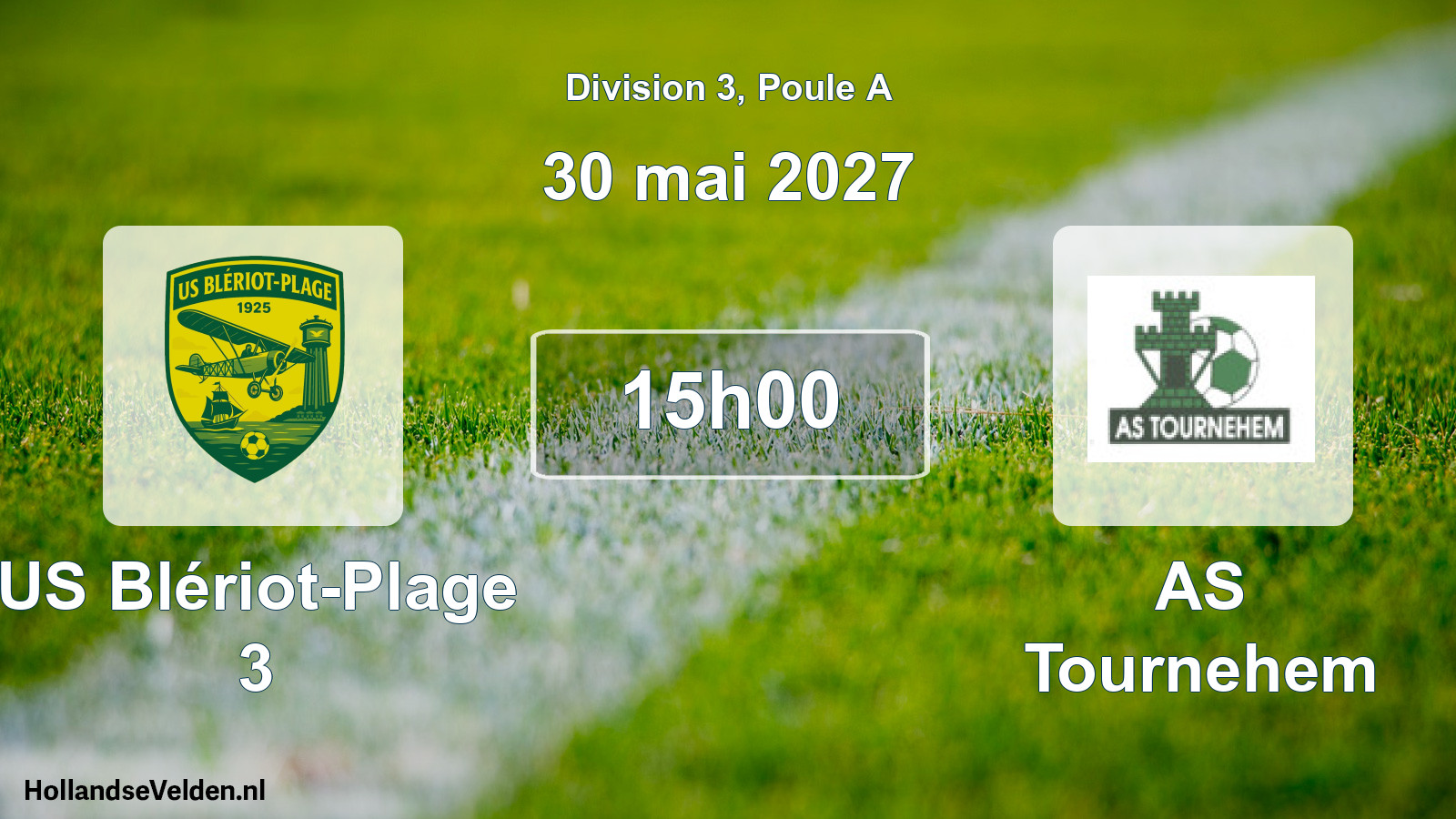Match programmé: US Blériot-Plage 3 - AS Tournehem (30 mai 2027)