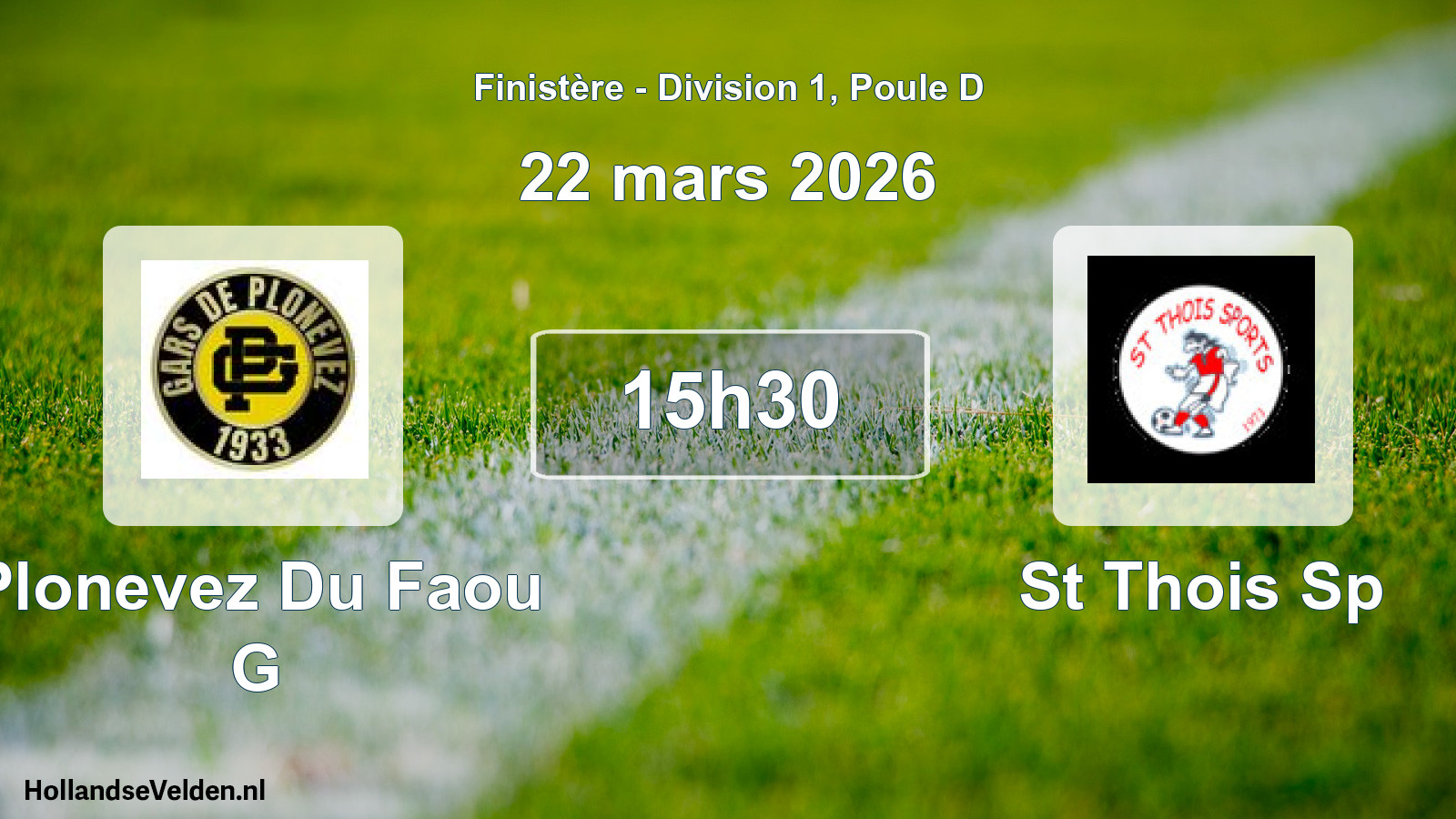 Geplande wedstrijd: Plonevez Du Faou G - St Thois Sp (22 maart 2026)