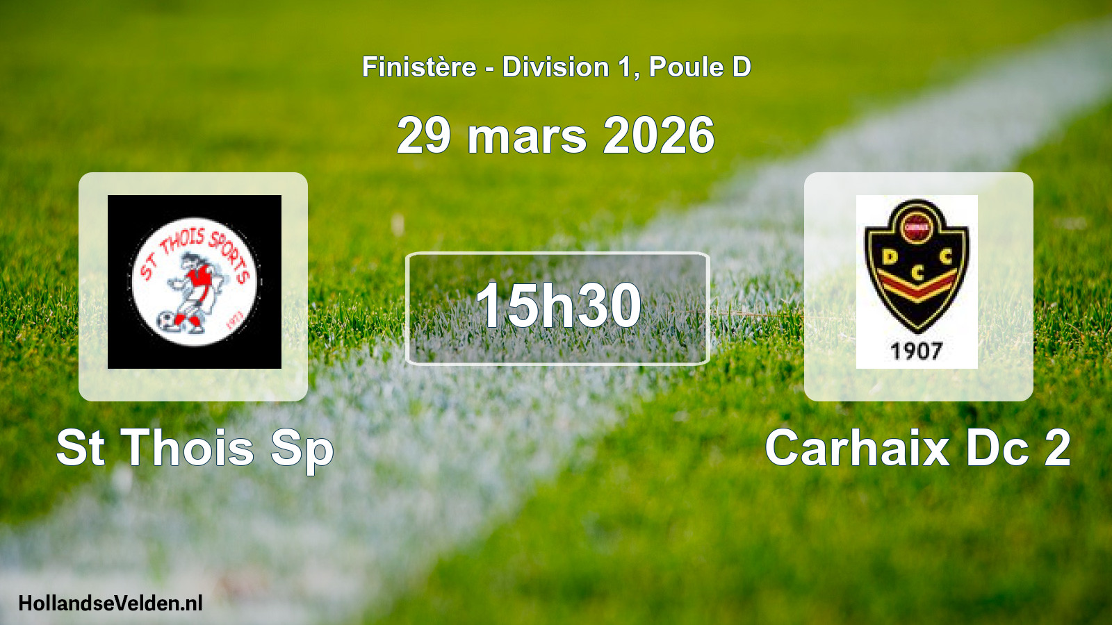 Geplande wedstrijd: St Thois Sp - Carhaix Dc 2 (29 mars 2026)