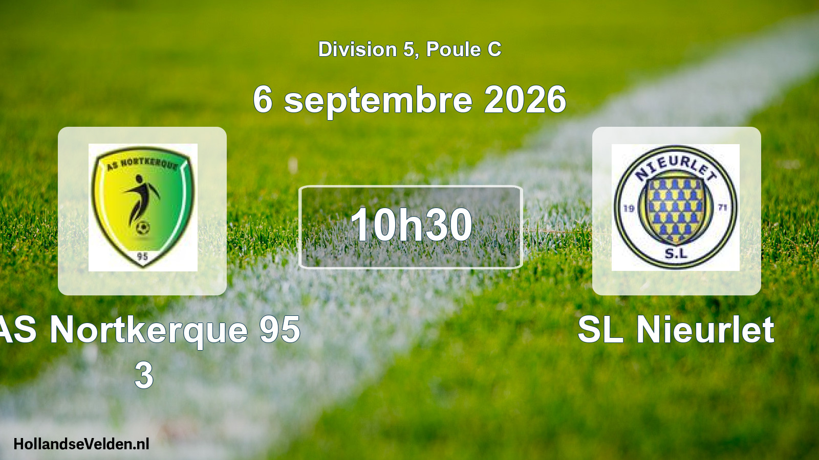 Match programmé: AS Nortkerque 95 3 - SL Nieurlet (6 septembre 2026)