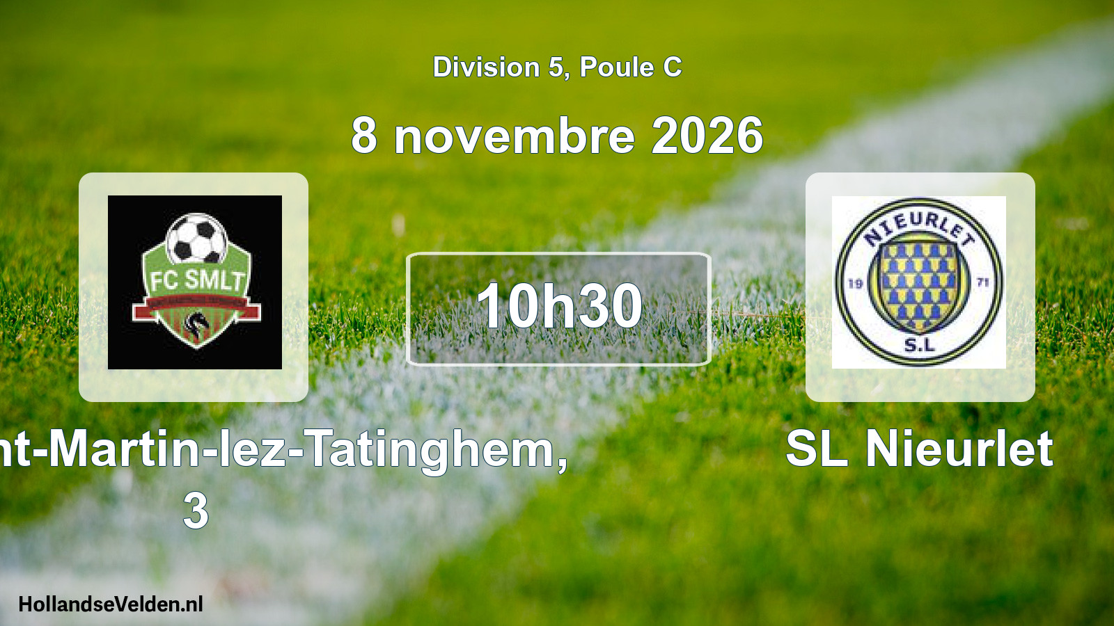 Geplande wedstrijd: FC Saint-Martin-lez-Tatinghem, 3 - SL Nieurlet (8 november 2026)