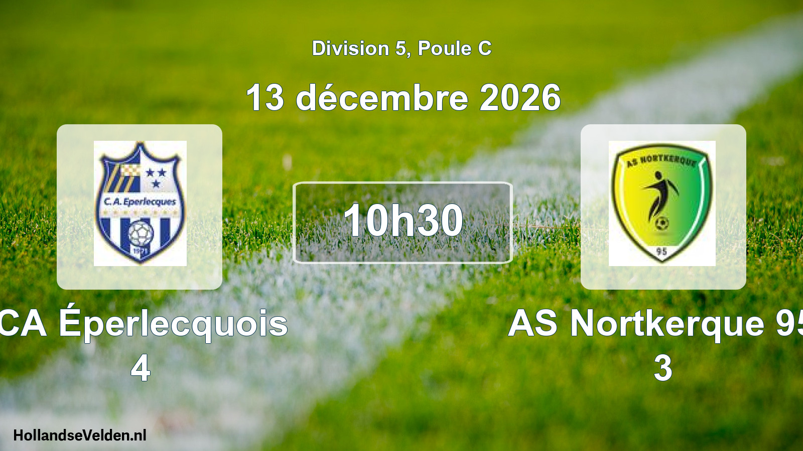 Match programmé: CA Éperlecquois 4 - AS Nortkerque 95 3 (13 décembre 2026)